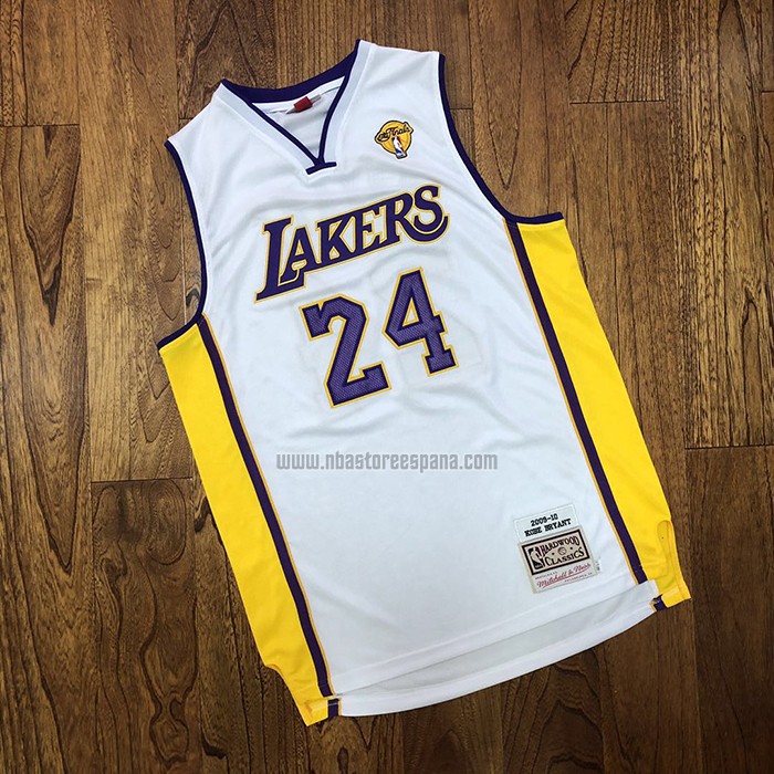 Camiseta Los Angeles Lakers Kobe Bryant NO 24 Hardwood Classics Blanco